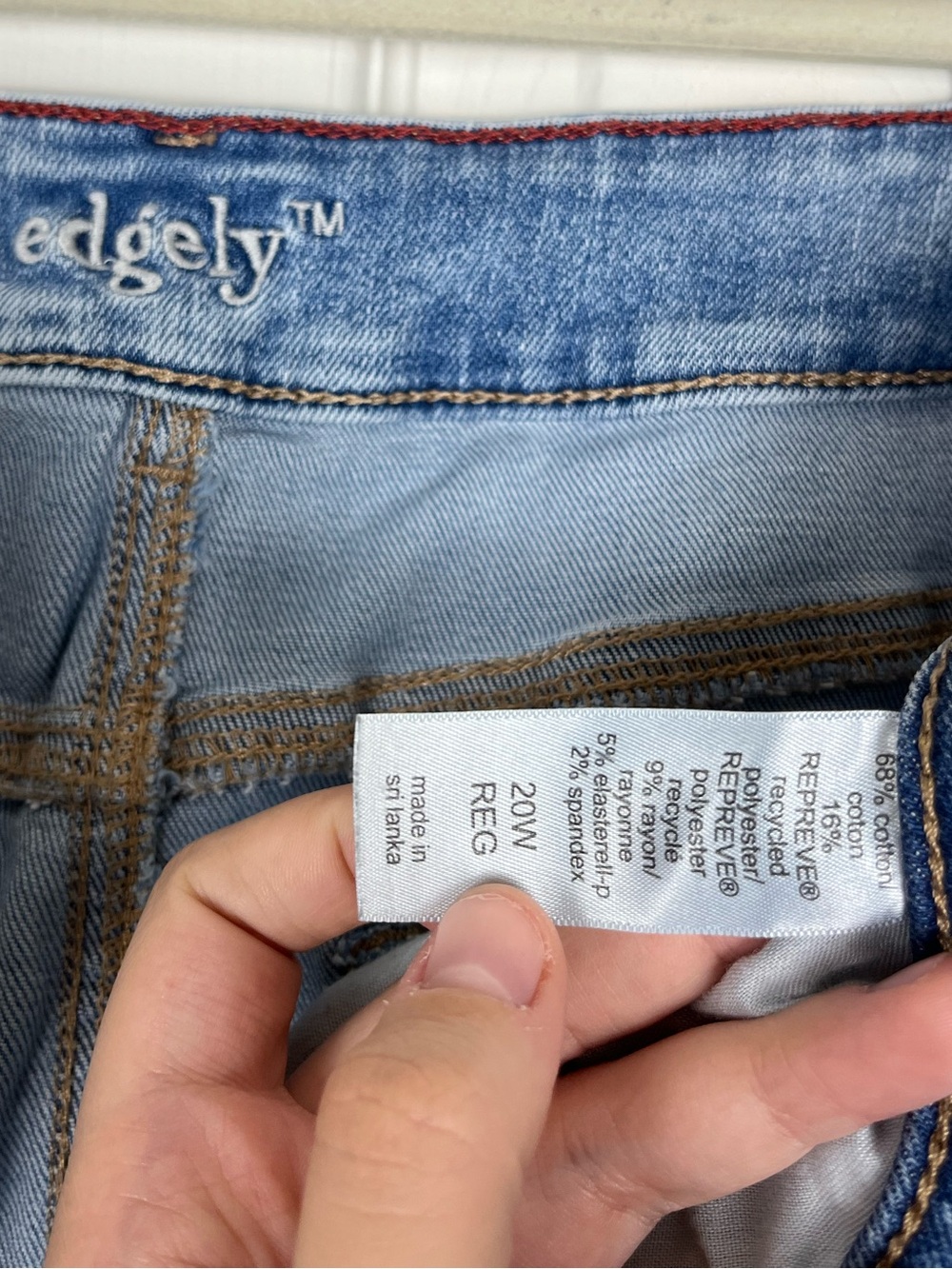 Edgely High Rise Super Skinny Distressed Denim Jeans Sz 20W Stretch Denim - Picture 8 of 8